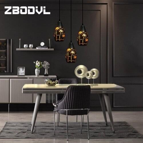 New Classical Post Modern Round Pendant Light Dining E27 Led Pendant Lamp for Coffee Bar Hanging Lamps Nordic Iron Lampshade
