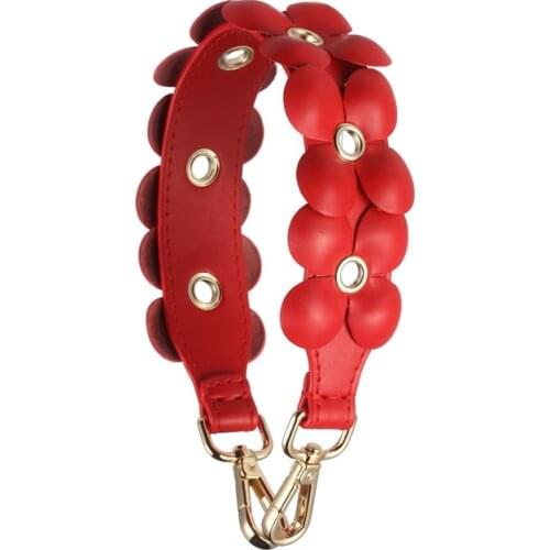 New Short Genuine Leather Strap Belt For Bag Flower Handle Strap Handbag Accessories Cowhide Leather Straps Handles Top Quality
