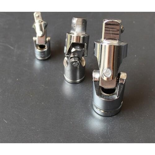 New Universal 360 Degree Rotary Head Ratchet Wrench Socket Adapter Extension Bar Universal Joint Set 1/4" 3/8" 1/2" Durable