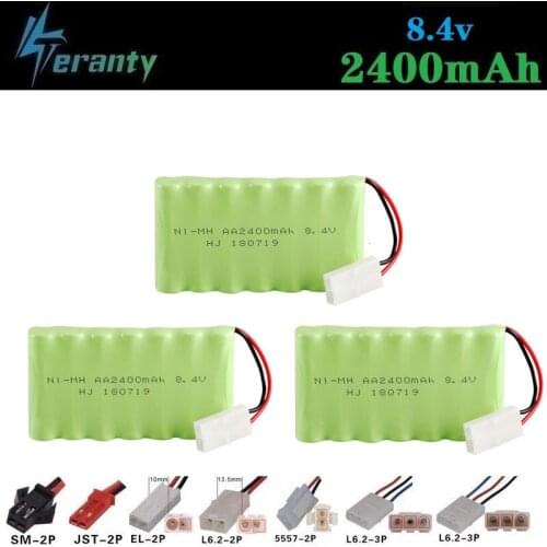 Upgrade 8.4v 2400mah NiMH Battery For Rc Toys Cars Tanks Trucks Robots Guns Boats AA Ni-MH 8.4v Rechargeable Battery Pack 3pcs