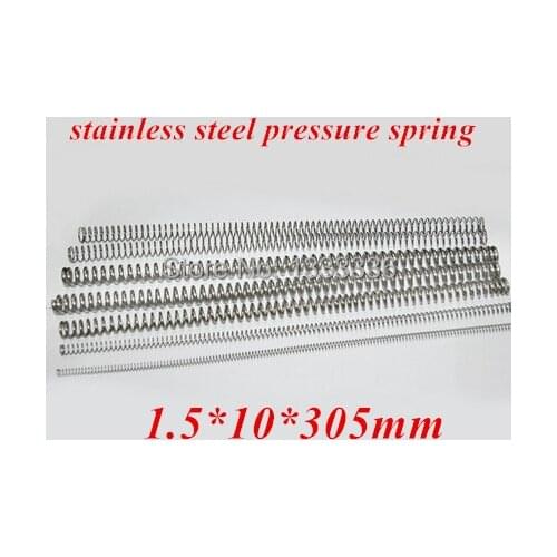 4pcs 1.5x10x305mm stainless steel wire compression spring 1.5*10*305mm Y type spring wire micro spring pressure