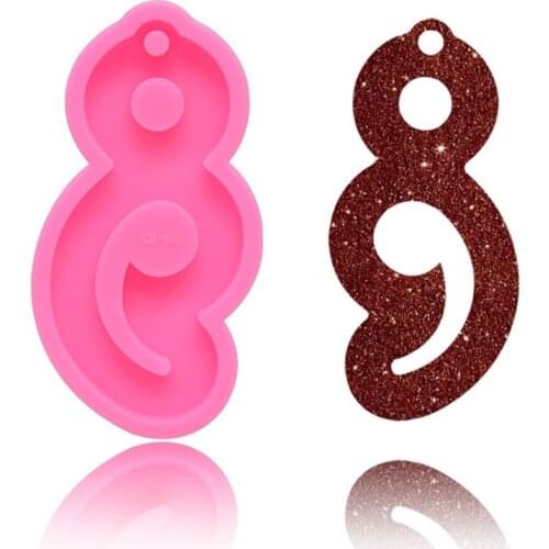 Crystal Epoxy Resin Mold Comma Period/Maple Leaf Keychain Casting Silicone Mould MXME