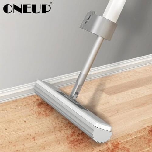 ONEUP Hand Free Mops With Absorbent Sponge Head Automatic Rebound Lazy Mops For Home Kitchen Wet And Dry Floor Cleaning Tools