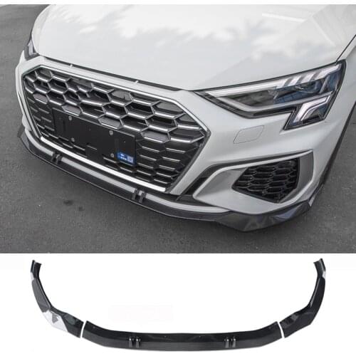 Front Bumper Spoiler For Audi A3 Carbon Fiber Style Lip Spoiler Chin Spoiler Diffusers Shovels Modification Fit audi a3 2021