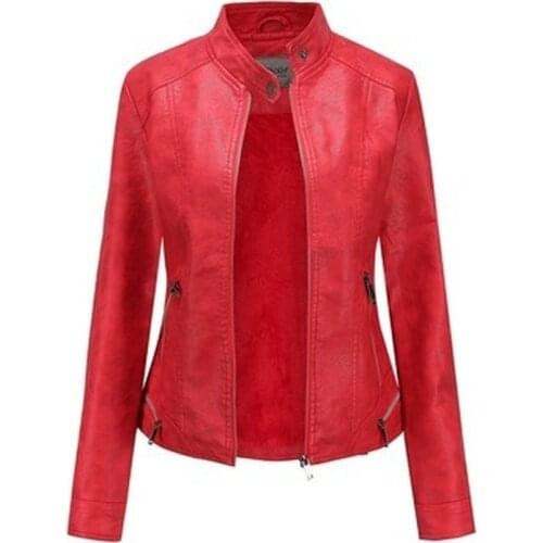 Loose Fit Big Size Asymmetrical Pu Leather Jacket New Lapel Long Sleeve Women Coat Fashion Spring Autumn 2021