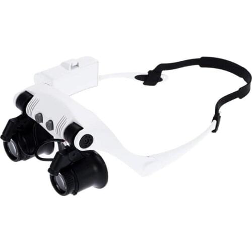 LED Magnifying glass Watchmaker Jeweler magnifying glass of Repair 10x 15x 20x 25x Sunglasses of Increase with 2 Lights