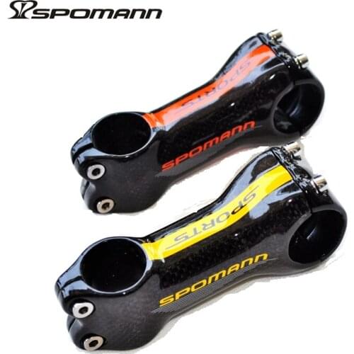 SPOMANN full carbon fibre bicycle stems 3K gloss MTB road bike stem 6 degree riser mountain bike parts 31.8 / 28.6 mm