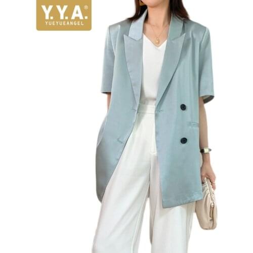 YueYueAngel Women's Blazers With Short Sleeves