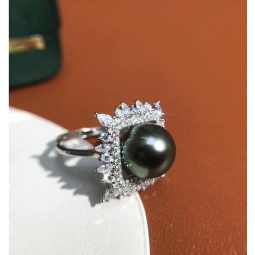 Girls Jewelry 925 Sterling Silver Adjustable Ring Settings Findings Mountings Parts for Pearl Corals Jade Crystal, 5pcs/lot