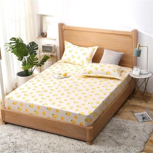 1pcs Nordic Style Bedsheet Printed Pattern Bedding Linen Bedding Fitted Sheet Mattress Cover Bed Sheet Bedspreads Cover
