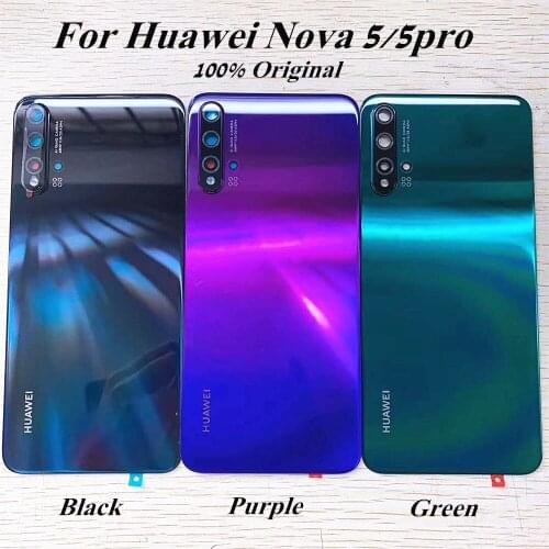 100% Original Back Battery cover For Huawei Nova 5 SEA-AL00 Nova 5pro Rear Housing door back cover case with camera Glass lens
