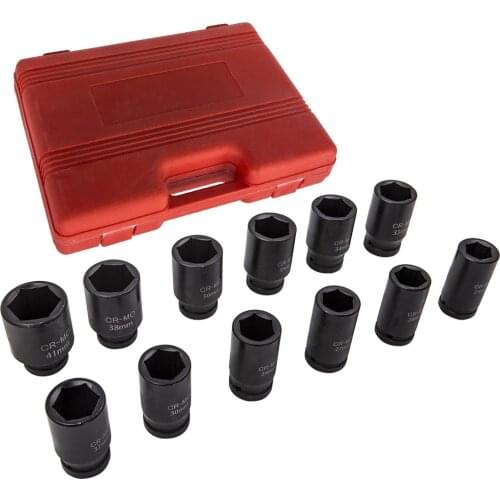 12pcs 3/4" Drive Impact Socket Tools Set Heavy Duty Metric 6 Point 24mm-41mm New