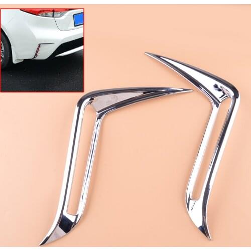 2pcs Rear Fog Light Lamp Cover Strip ABS Plastic fit for Toyota Corolla Sedan 2020 2021 Chrome