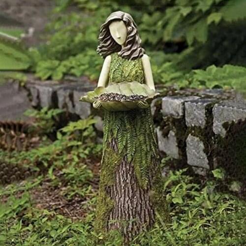 2021 Sherwood Fern Fairy Statuary Creative Bird Feeder Outdoor Garden Decoration Sculptures Ornament Crafts Pet Supplies 1pcs