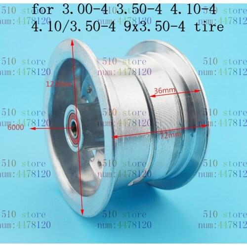 3.00-4 3.50-4 4.10-4 4.10/3.50-4 9x3.50-4'' 4 inch Alloy Rims Electric Scooter Wheel hub for scooter bike motorcycle ATV Go Kart