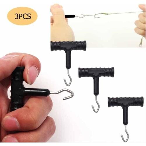 3Pcs/Set Fishing Knot Puller Carp Rig Making Carp Fishing Tools Stainless Steel Puller Hook Tool Terminal Tackle Fishing Tool