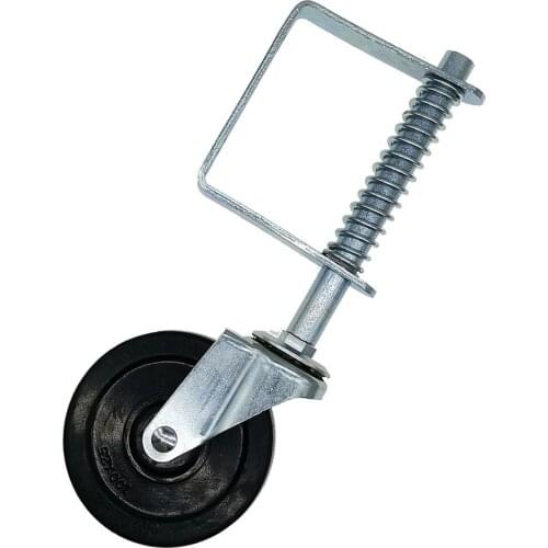 4inch Rubber Mute 60KG Load Capacity Spring Loaded Gate Door Wheel Caster Roller Furniture Hardware Caster Spring Wheel for Door