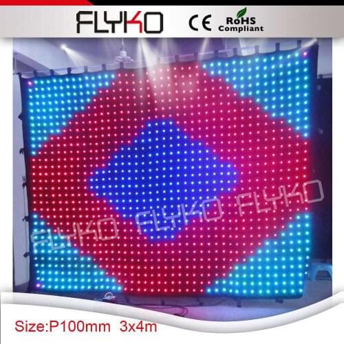 Free Shipping P100MM 3X4M/2X6M Background Decoration LED Curtain Display