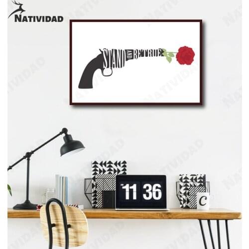 Call of Duty Theme Home Canvas Painting Decoration Reject Violence Appeal Wall Poster Art Peace Muzzle Flowers Picture for Home