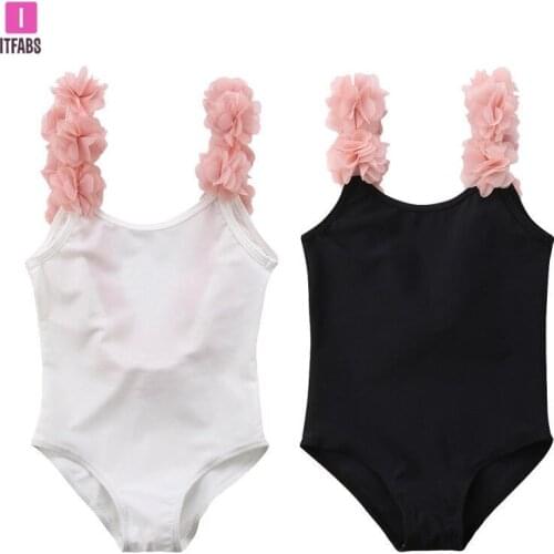 One Piece Swimwear Baby Girls 3D Floral Straps Bathing Suit Backless Swimsuit Swimwear Swimming Suit Children Beach Wear