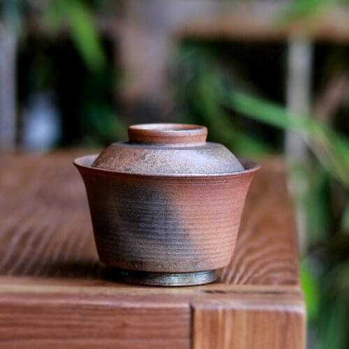 Firewood Gaiwan Chaishao Tea Cup Puer Bowl Set Soup Tureen Mugs Kung Fu Porcelain Matcha Tableware Ceremony Retro Chawan Ceramic