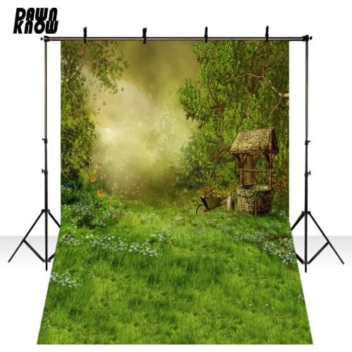 DAWNKNOW Fairy Tale Photography Background Forest Photocall Polyester For Children Backdrops For Wedding Photo Studio lv1078