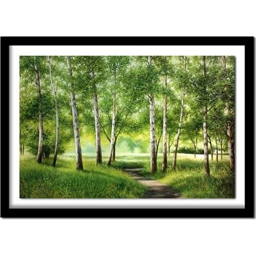 DIY 5D Diamond Embroidery Cross Stitch Nature Wood Square Full Drill Diamond Picture Pasted Needlework Decoration