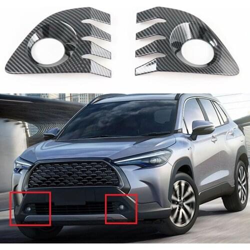 For Toyota Corolla Cross (XG10) 2020 2021 Front Bumper Fog Light Trim Foglight Lamp Cover Reflective Sticker Car Accessories