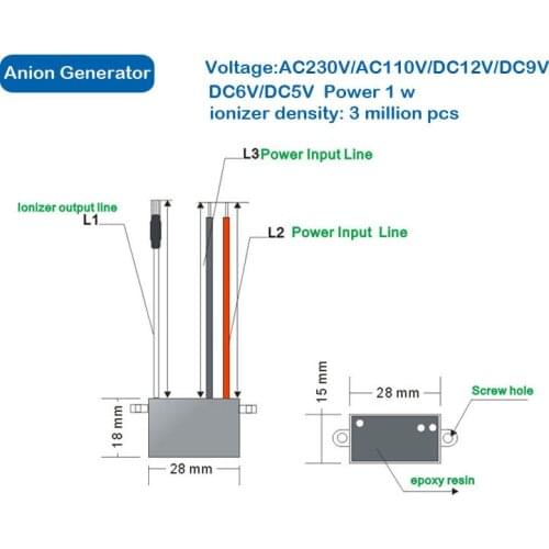 DIY Home Air Purifier Part Negative Ion Generator 220V Ionizer Output 3 million pcs 1pcs/lot