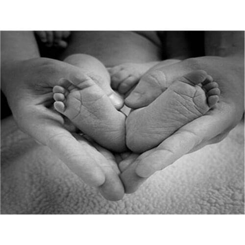 Dpsprue 5D DIY Diamond Painting Full Square/Round Baby foot Cross stitch Kit Mosaic Rhinestones Diamond Embroidery Gift