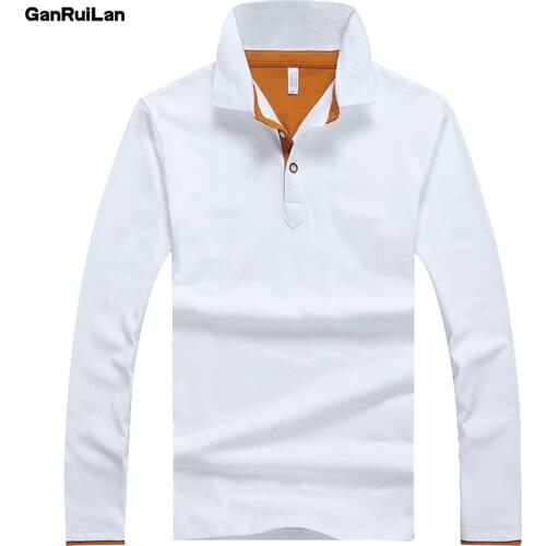 GANRUILAN Long Sleeve Polos For Men