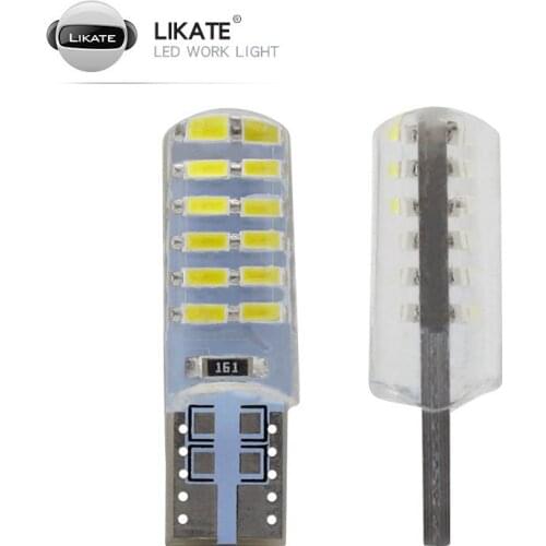 LKT Automobile LED Lamp T10 3014 24smd Silicone Crystal Lamp LED Width Lamp License Plate Lamp 24 Lamp