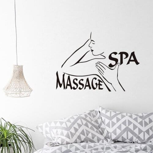 Massage Spa Quote Wall Stickers Beauty Salon Vinyl Waterproof Wall Sticker Shop Window Decoartive Decal Removable Decals ZA303