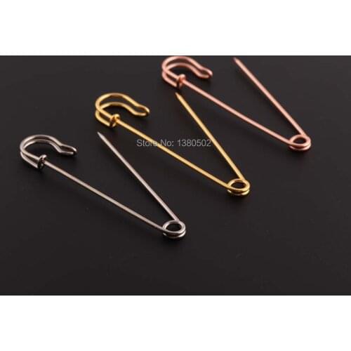 10pcs/lot 76mm Rose Gold /silver /gold color Metal Badge Safety Pins Brooch pins for Sewing Tool