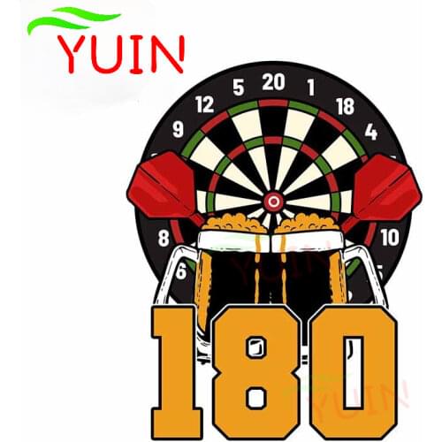 Fashion for Darts 180 Beer Car Sticker Windshield Creativity Decal Scratch-Proof Personality Anime Decoration PVC Decals 13*10cm