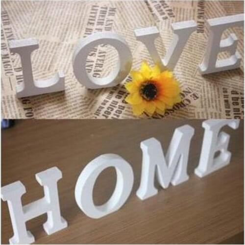 Fashion White Letters Decoration Wooden Name Plaques Word Letters 3d Wall Sticker Door Art Wedding Photo Props Supplies