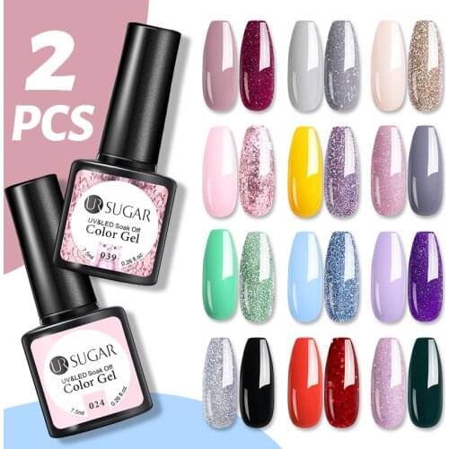 UR SUGAR Gel Polish Kit All For Manicure Gel Set 2PCS Hybrid Glitter Nail Art Gel Varnishes Base Top Soak Off UV LED Nail Set
