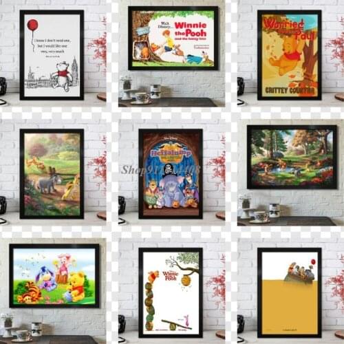 Classic Anime Winnie The Pooh Tigger Eeyore Disney Wall Art Canvas Painting Picture Prints for Kid Home Poster Living Room Decor