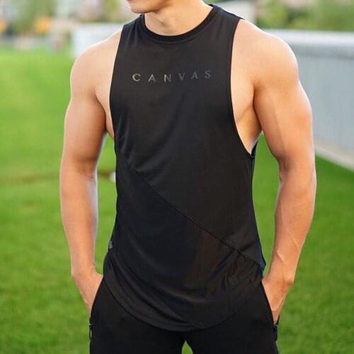 NEW Bodybuilding Sporty Tank Tops Men Gyms Fitness Workout Sleeveless Shirt Male Stringer Singlet Casual Fashion Undershirt Vest