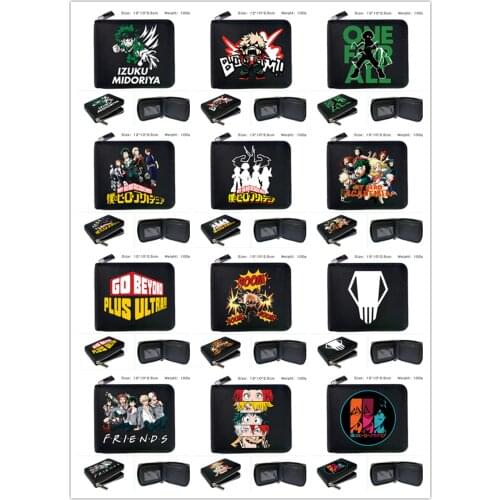 Anime My Hero Academia Logo New Cards Purse Boys Girls Boutique Short Wallet Zipper Wallet