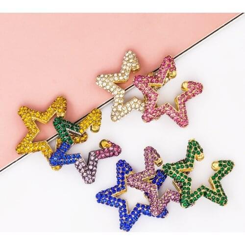 Single One Ear Clip on Earrings Cuff Star Heart Rivet Rainbow Gold Silver Color Earring Jewelry Earrings Non Pierced Earing