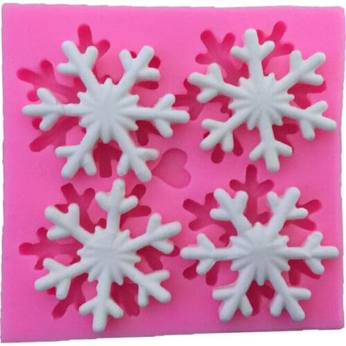 3D Snowflake Shape Fondant Embossed Silicone Molds Chocolate Cake Mold Pudding Mould DIY Baking Decorating Tools Cookies Moulds