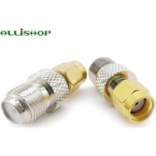 RP SMA Plug to F Jack Straight Coaxial Connector RF SMA-F Adapter ALLiSHOP 50Ohm RP SMA Male to F Type Female RF Adapter