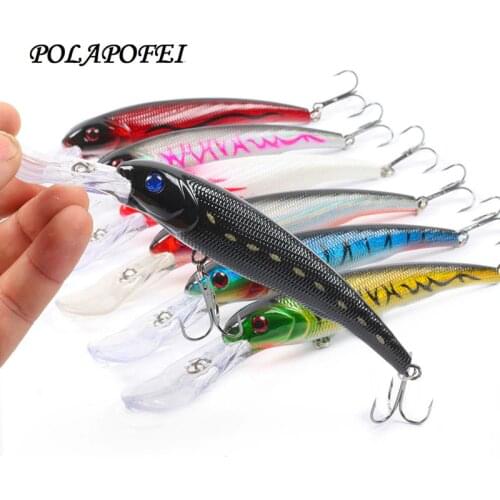 7pcs Sea Fishing Fish Lure Big Wobbler Black Minnow Pike Salmo Artificial Bait Fishing Accessories Tackle Kosadaka 16cm 28g D236