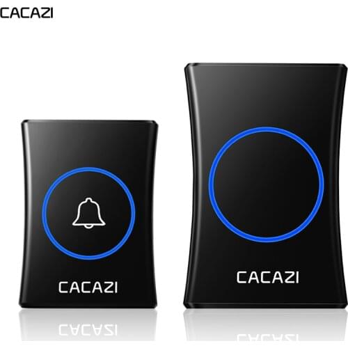 CACAZI Smart Waterproof Wireless Doorbell Battery 300M Remote 1 2 Button 1 2 3 Receiver US EU UK AU Plug Home Call Ring Bell