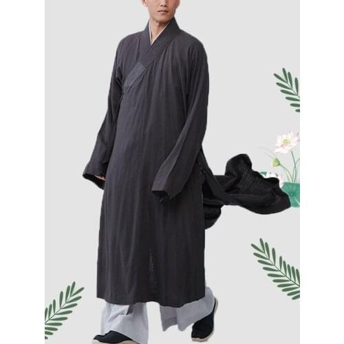 Unisex high quality Summer buddhist zen lay meditation clothing shaolin monk kung fu robe buddha suits