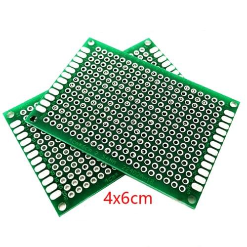 50pcs 4*6cm Double-Sided PCB Universal Circuit Experiment Board FR-4 Fiberglass Plate DIY Prototype Matrix Green Oil Spray Tin