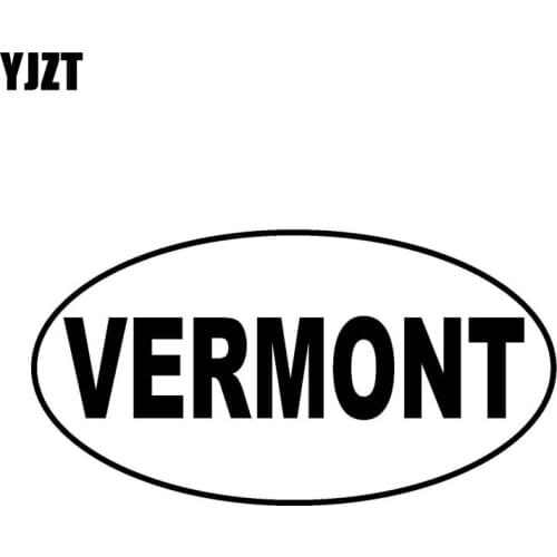 YJZT 14.5CM*7.7CM VERMONT OVAL CAR STICKER VINYL DECAL Black Silver C10-01452