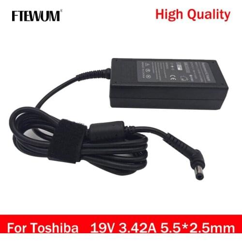 FTEWUM 19V 3.42A 65W 5.5*2.5mm AC Power Supply Laptop Charger Universal Adapter For Toshiba A100 M300 L600 C805 A6653DA Notebook