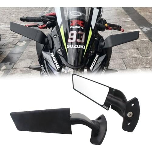 Semspeed Modified Motorcycle Rearview Mirrors Fixed Wind Wing Adjustable Rotating Mirrors For Suzuki GSX250R 2016-2019 2020 2021